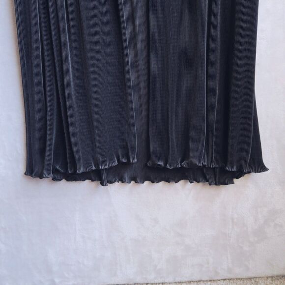 Vtg VIRGINIE PARIS Black Micropleat Jacket Size 2X-3X Longline Plisse Lettuce - Picture 8 of 10